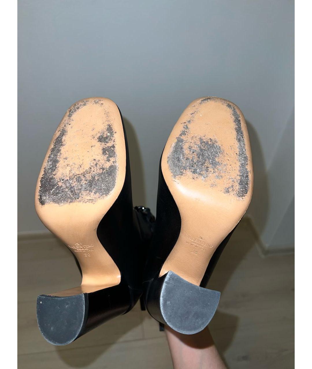 VALENTINO Черные кожаные ботильоны, фото 6