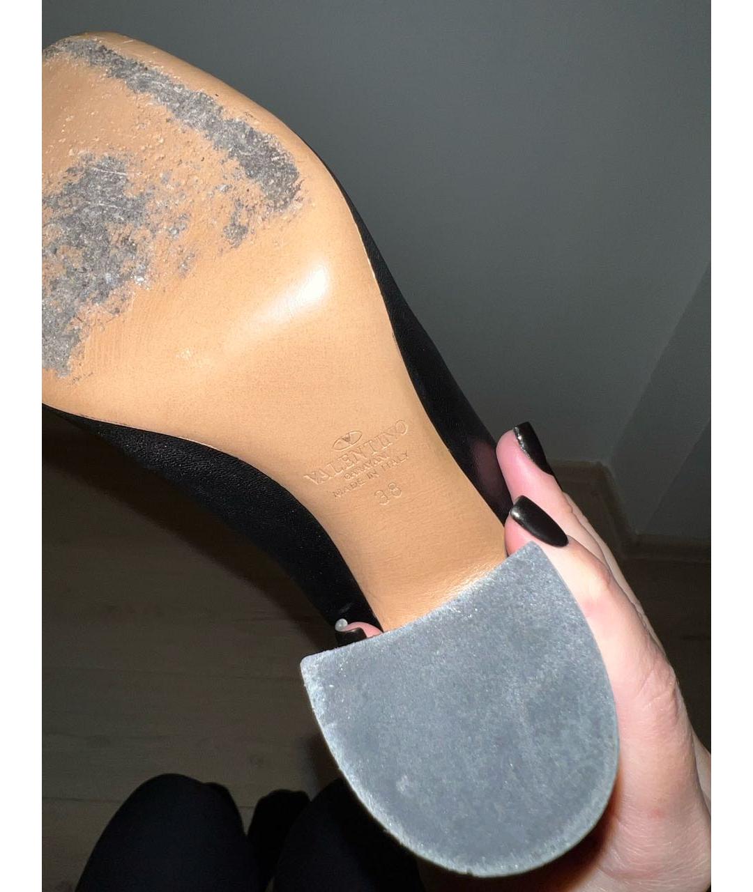 VALENTINO Черные кожаные ботильоны, фото 5