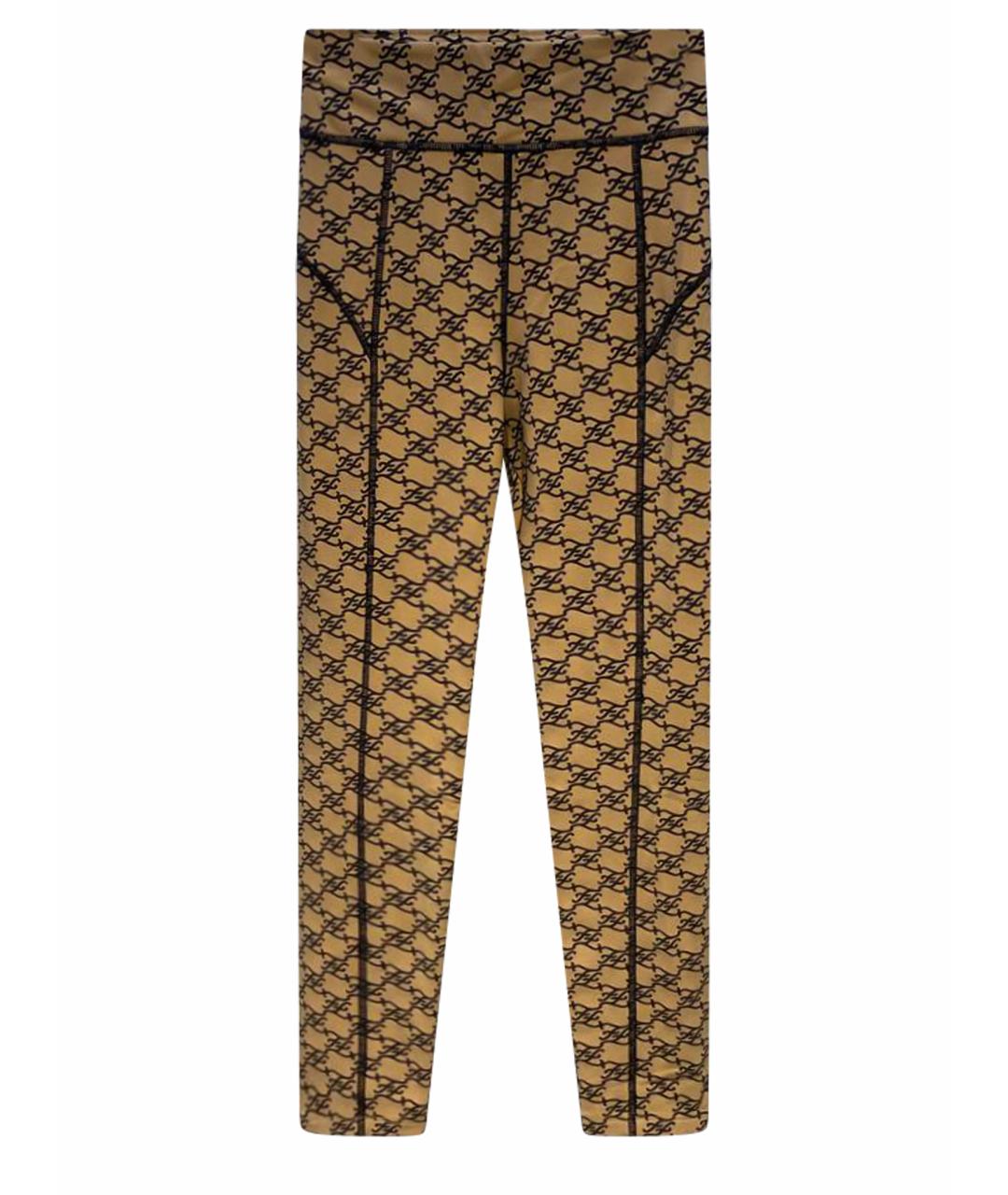 FENDI Коричневые полиамидовые прямые брюки, фото 1