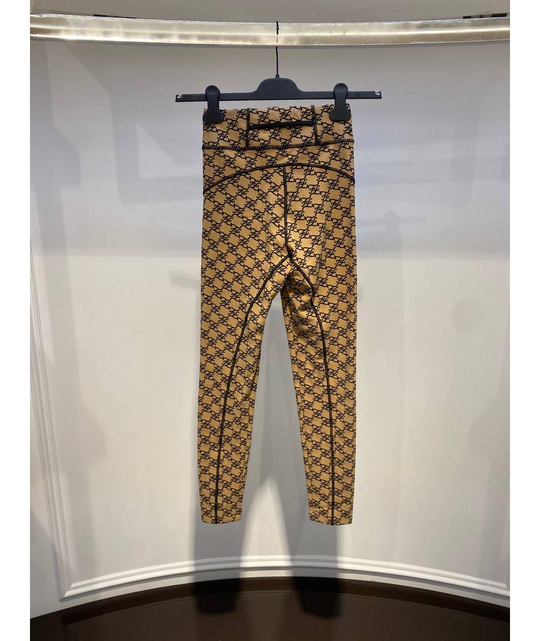 FENDI Коричневые полиамидовые прямые брюки, фото 2