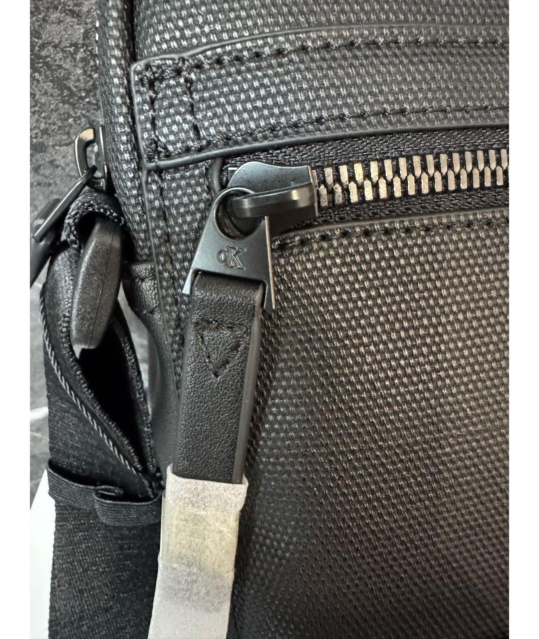 CALVIN KLEIN Черная тканевая сумка на плечо, фото 6