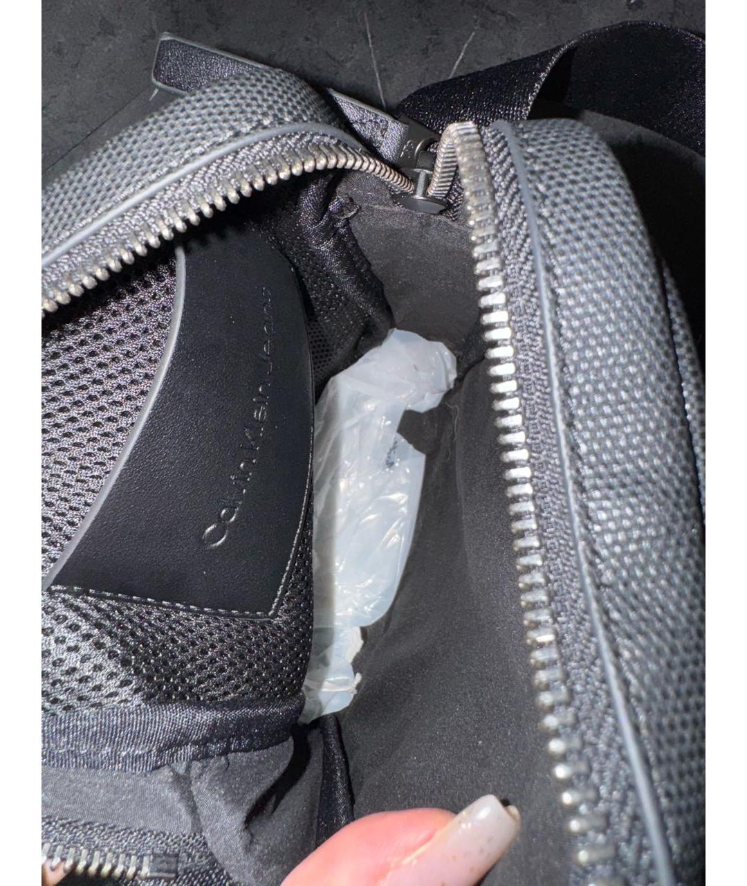 CALVIN KLEIN Черная тканевая сумка на плечо, фото 4