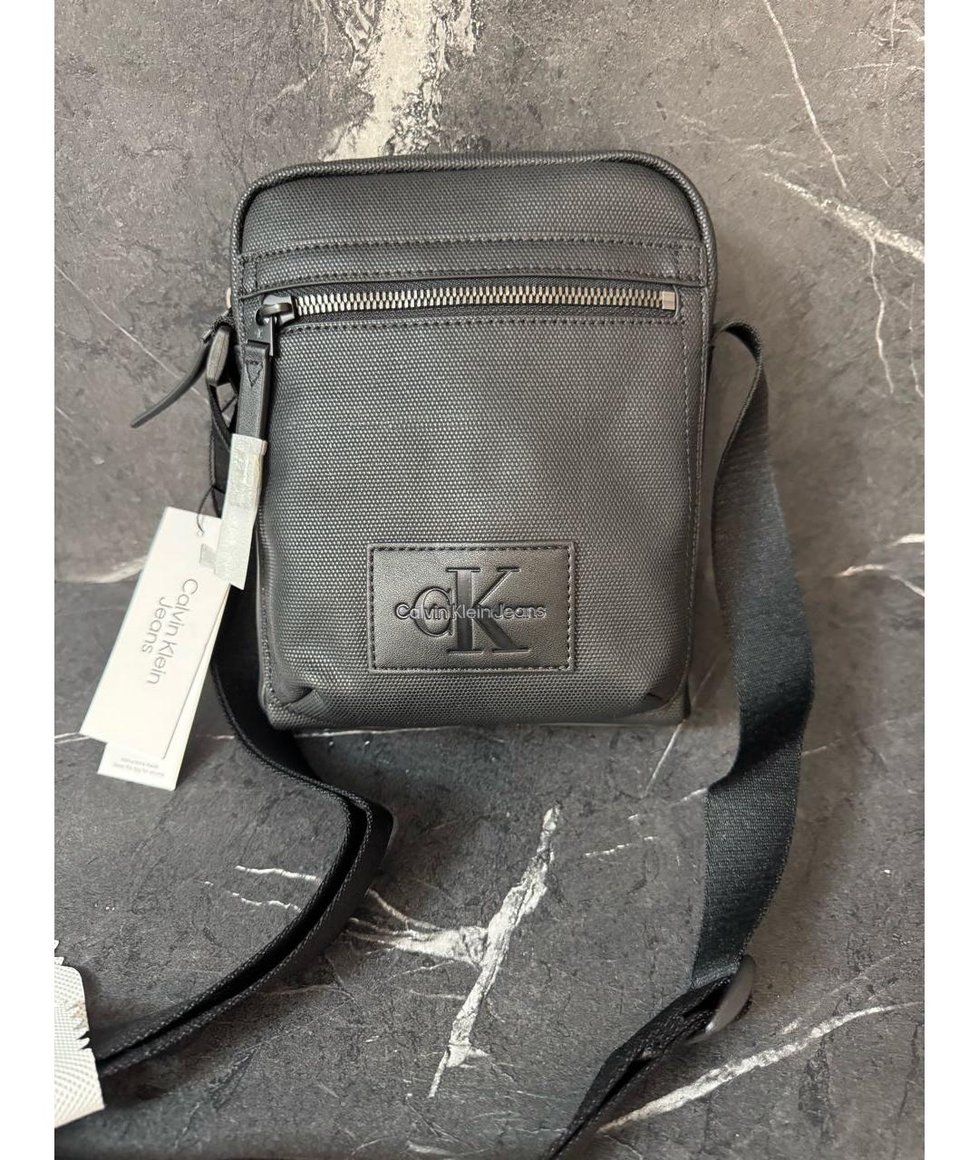 CALVIN KLEIN Черная тканевая сумка на плечо, фото 9