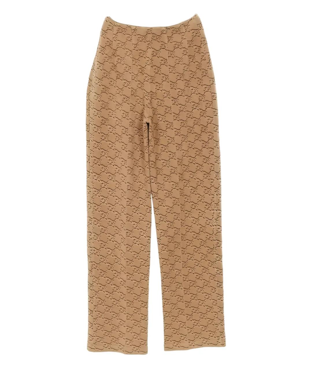 FENDI Коричневые вискозные брюки широкие, фото 1