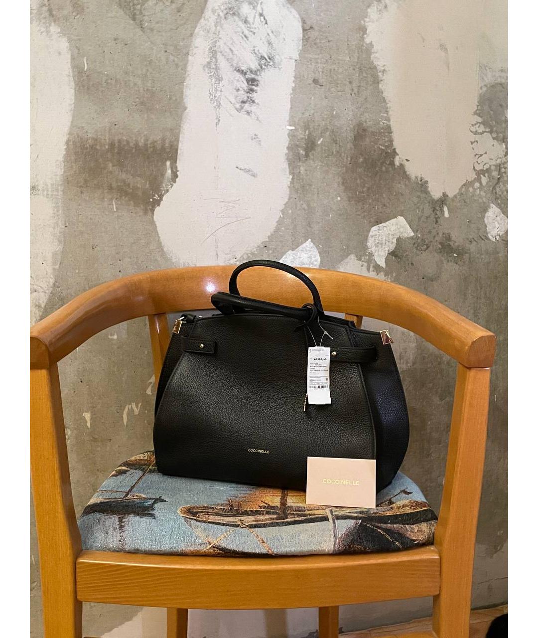 COCCINELLE Черная кожаная сумка через плечо, фото 4