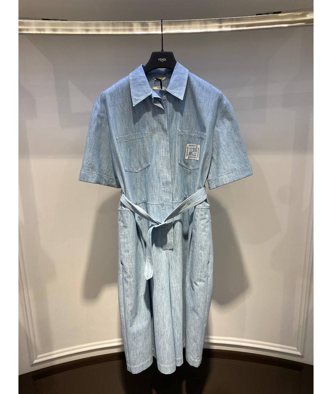 FENDI Голубой хлопковый комбинезон, фото 2