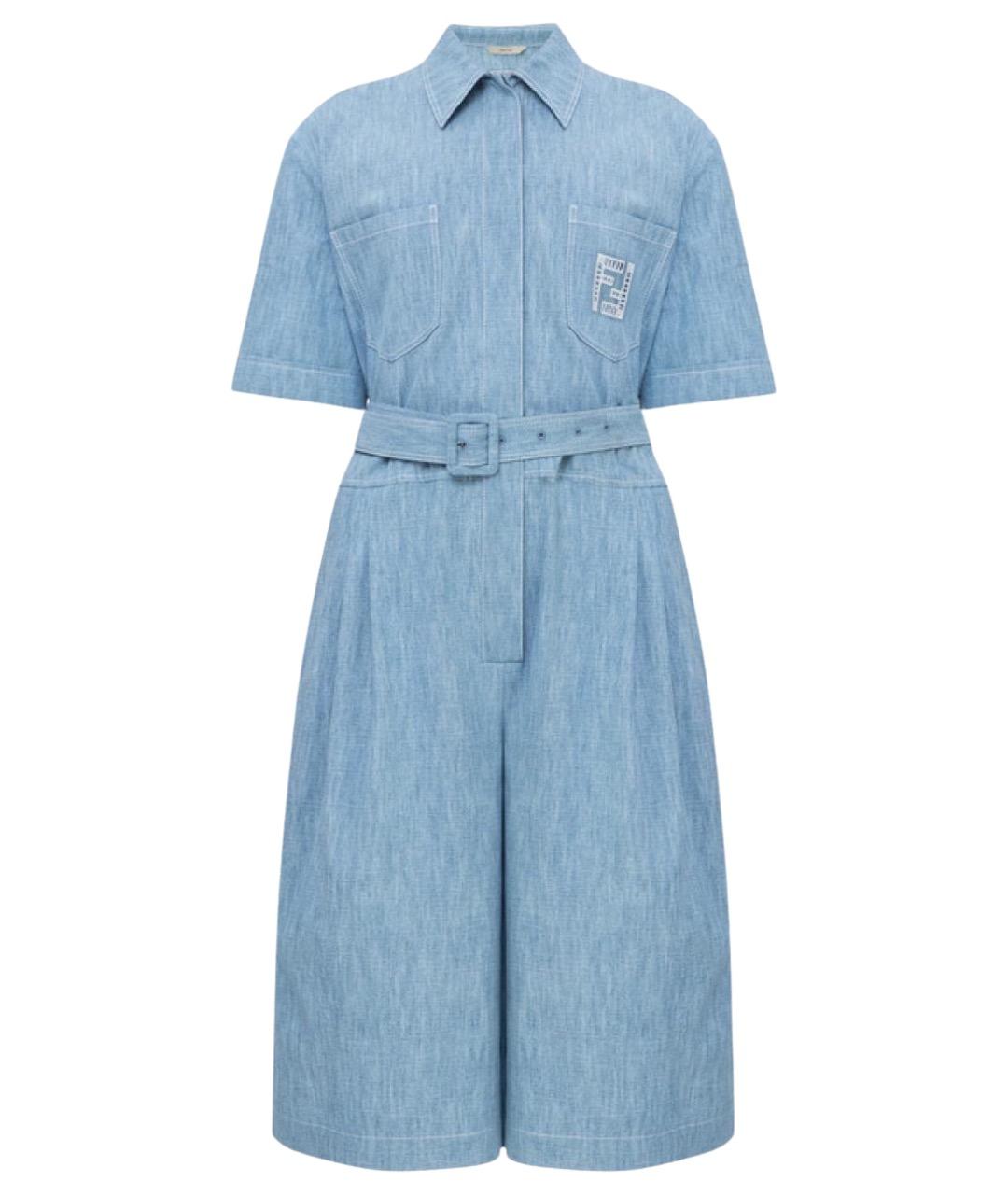 FENDI Голубой хлопковый комбинезон, фото 1