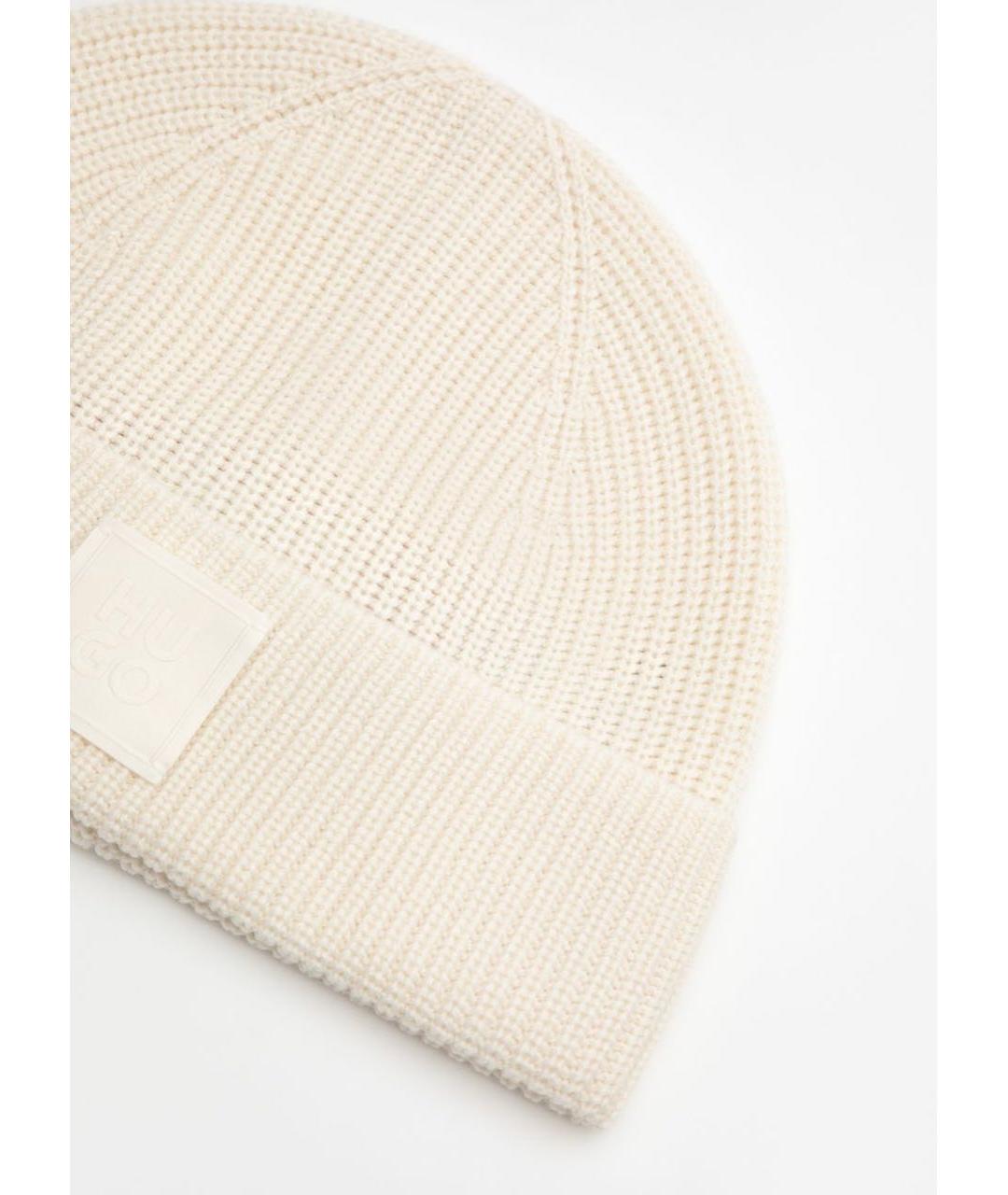 HUGO Бежевая шерстяная шапка, фото 2