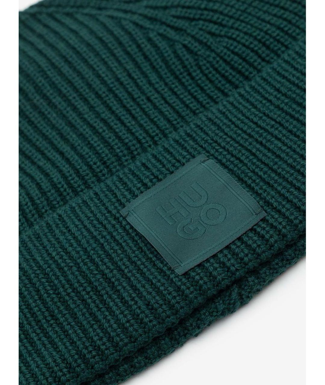 HUGO Зеленая шерстяная шапка, фото 2