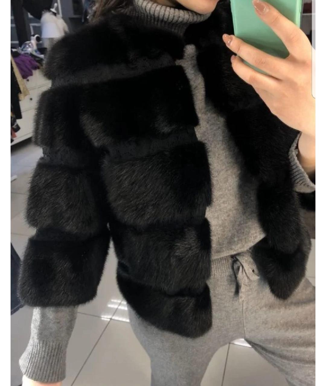 PHILIPP PLEIN Черная меховая шуба, фото 5