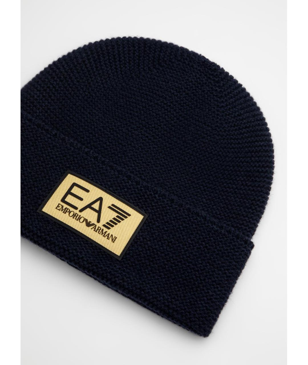 EA7 Темно-синяя шерстяная шапка, фото 2