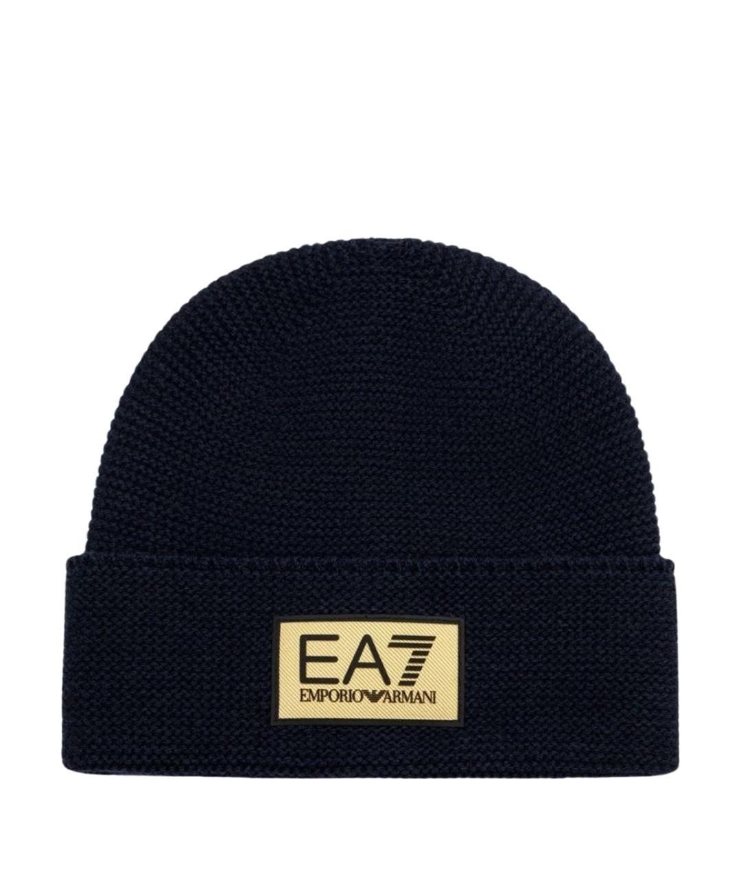 EA7 Темно-синяя шерстяная шапка, фото 1