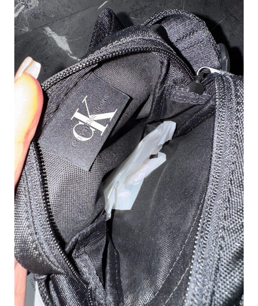 CALVIN KLEIN Черная тканевая сумка на плечо, фото 4