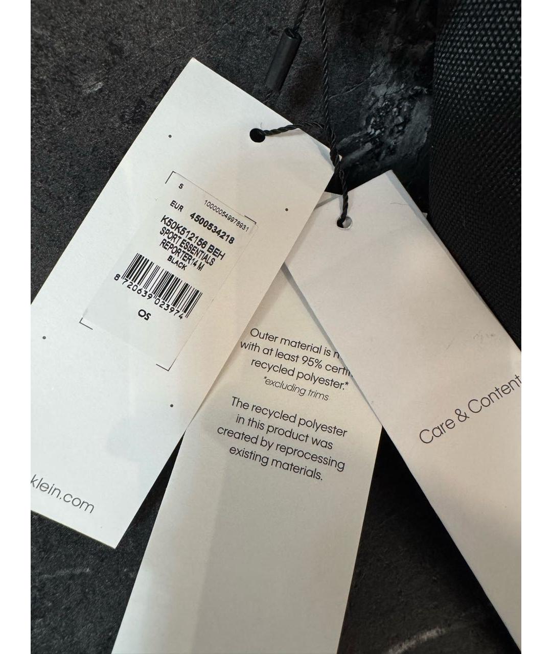 CALVIN KLEIN Черная тканевая сумка на плечо, фото 5