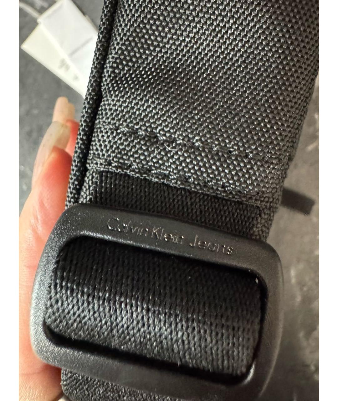 CALVIN KLEIN Черная тканевая сумка на плечо, фото 8