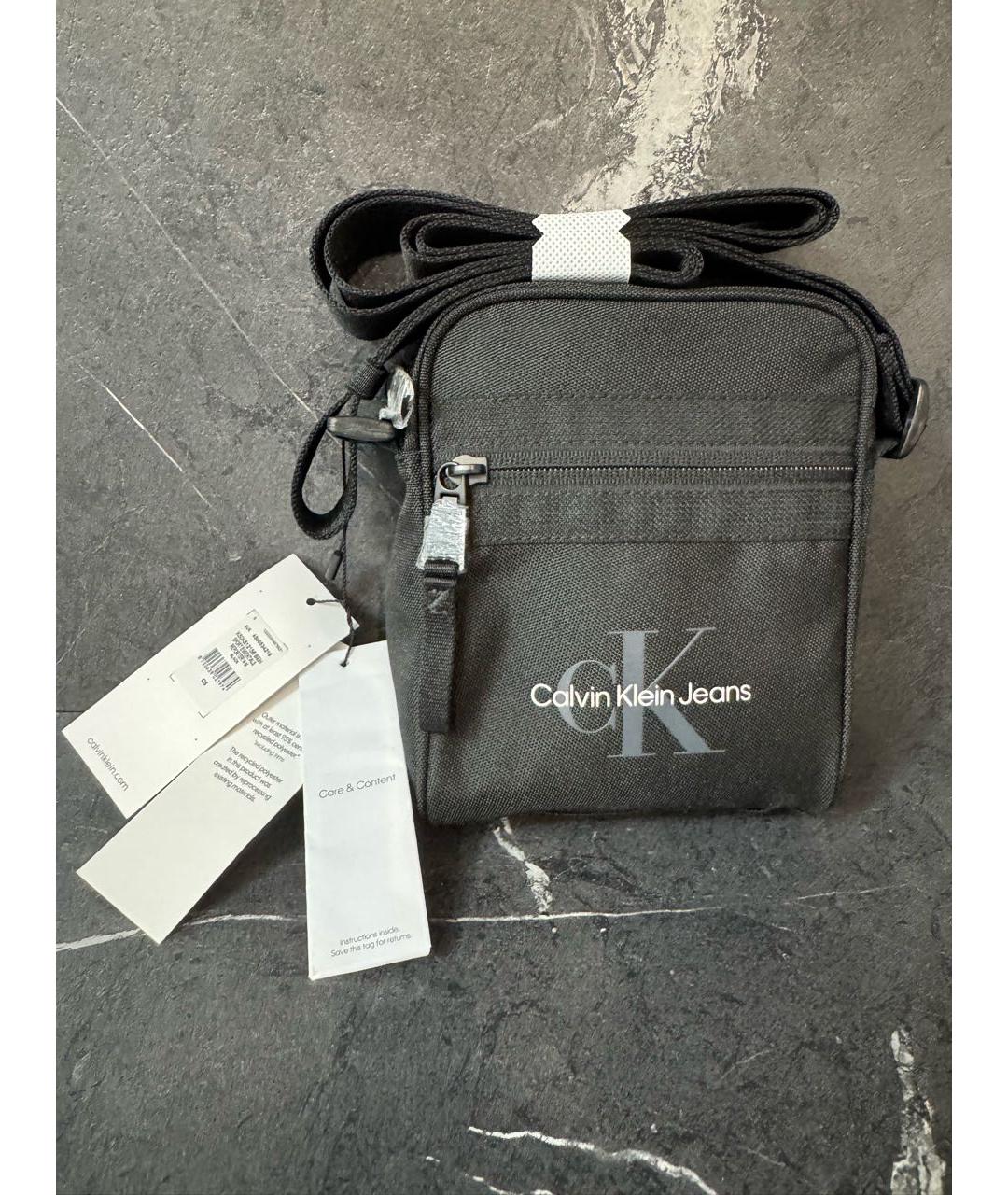 CALVIN KLEIN Черная тканевая сумка на плечо, фото 9