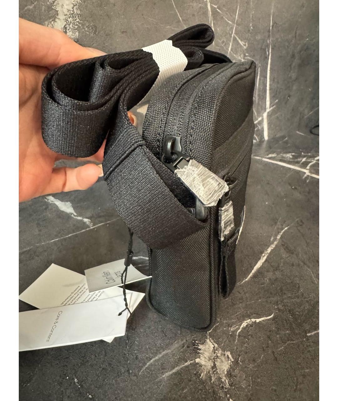 CALVIN KLEIN Черная тканевая сумка на плечо, фото 2