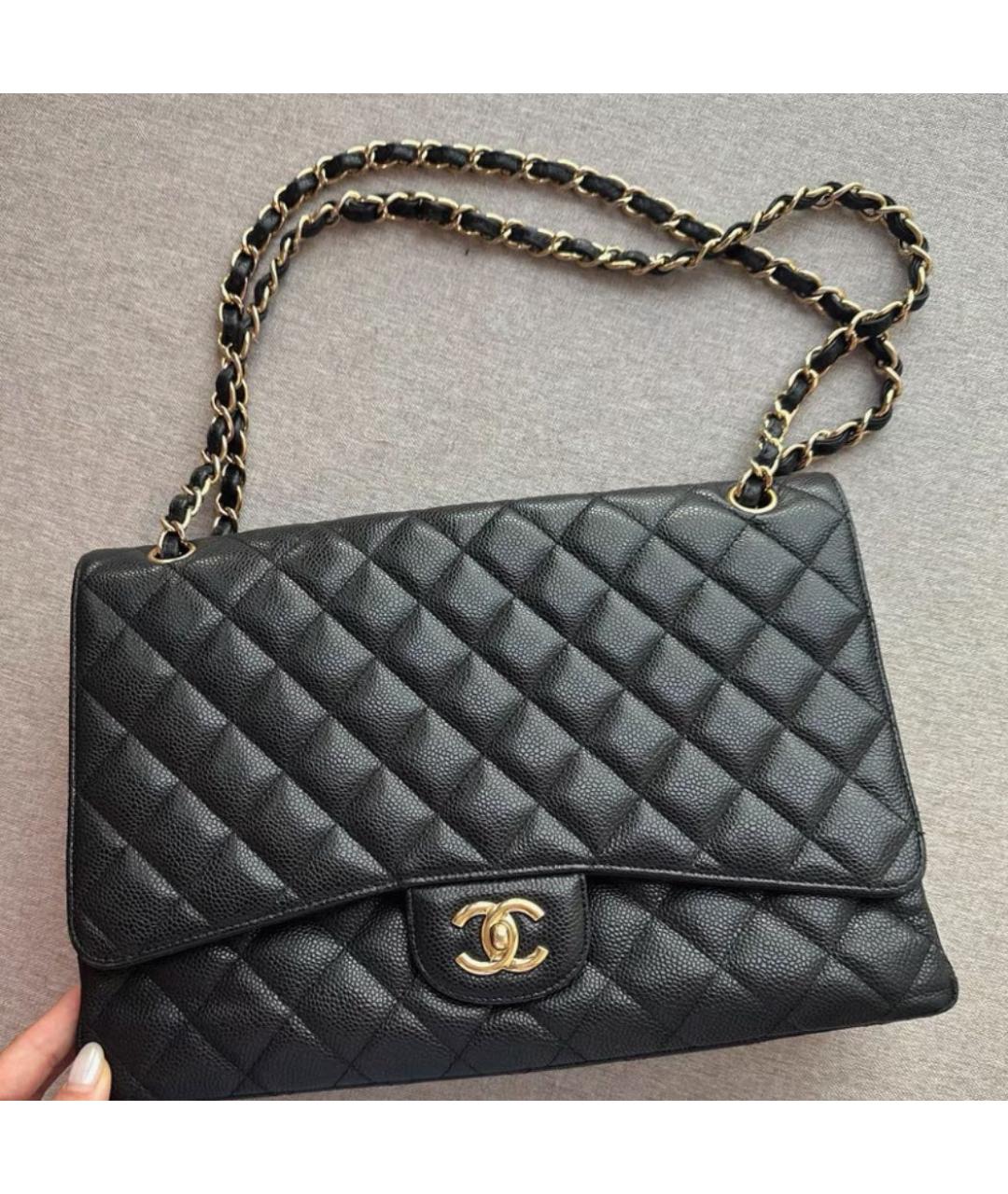 CHANEL Черная кожаная сумка через плечо, фото 2