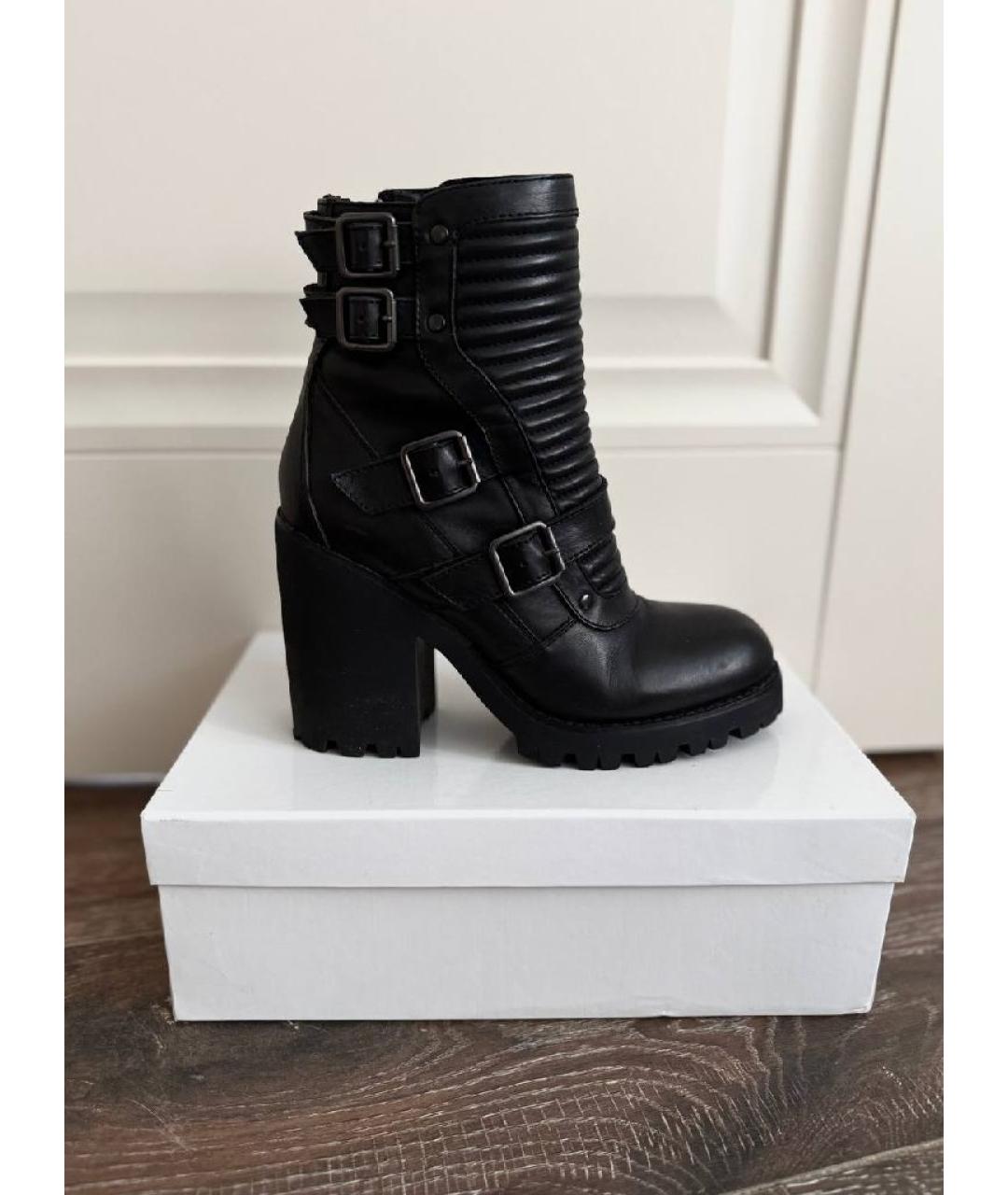 ASH Черные кожаные ботильоны, фото 5