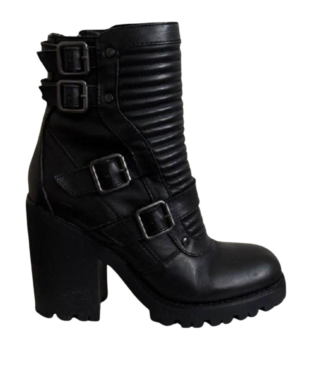 ASH Черные кожаные ботильоны, фото 1