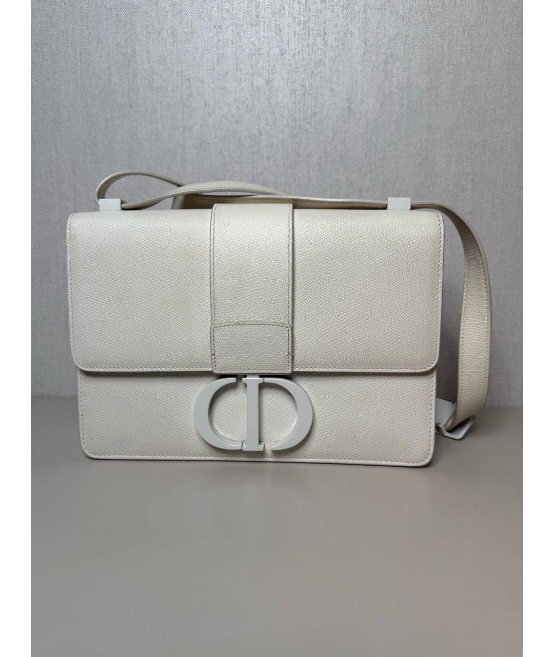 CHRISTIAN DIOR Белая кожаная сумка через плечо, фото 8