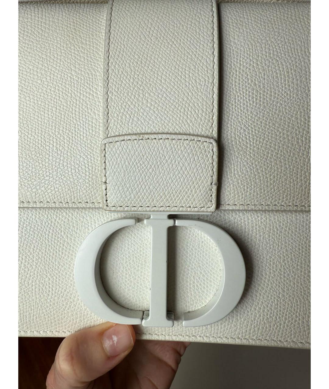 CHRISTIAN DIOR Белая кожаная сумка через плечо, фото 7