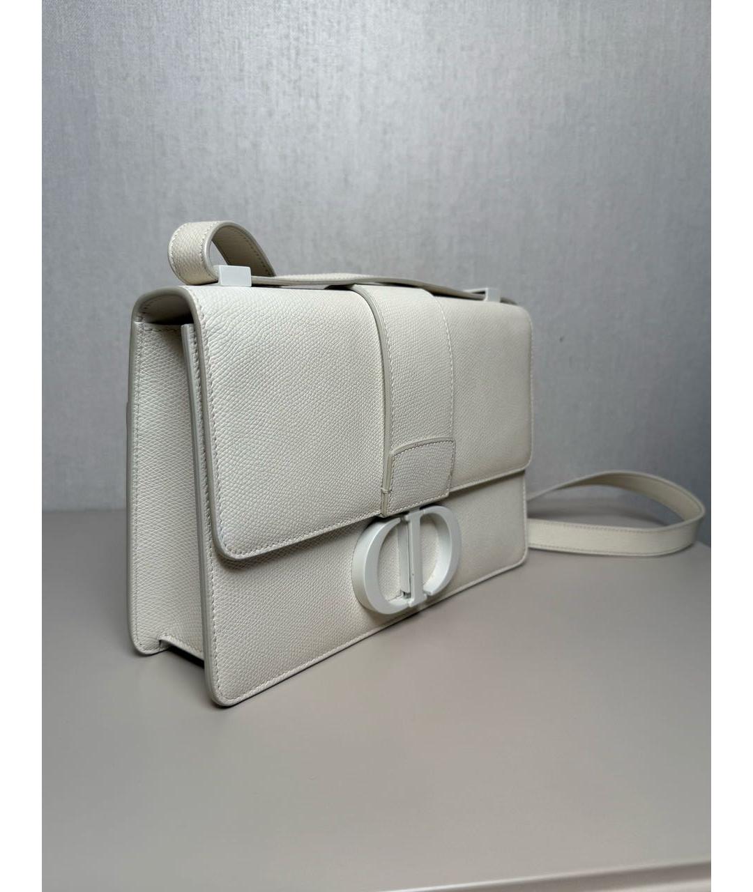 CHRISTIAN DIOR Белая кожаная сумка через плечо, фото 2