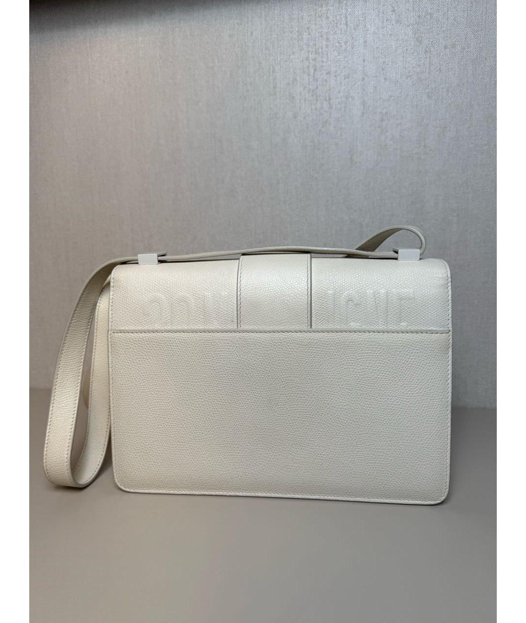 CHRISTIAN DIOR Белая кожаная сумка через плечо, фото 4