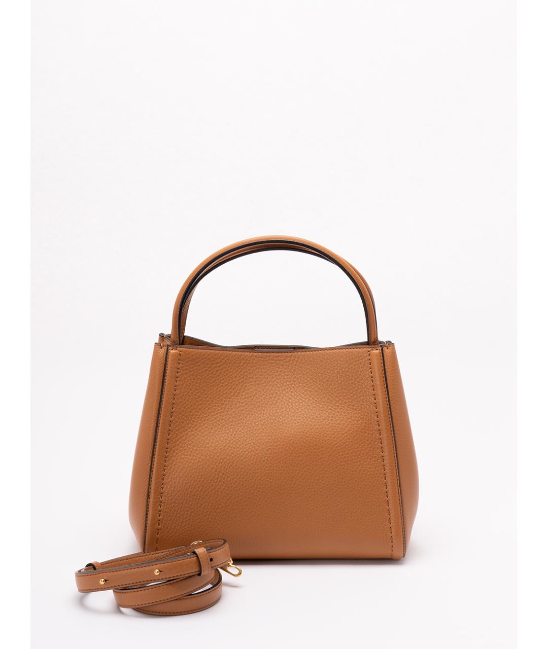 VALENTINO Коричневая кожаная сумка тоут, фото 2