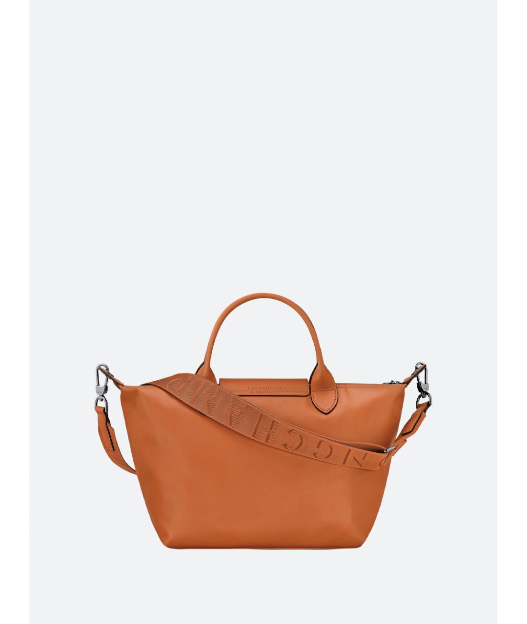 LONGCHAMP Коричневая кожаная сумка с короткими ручками, фото 2