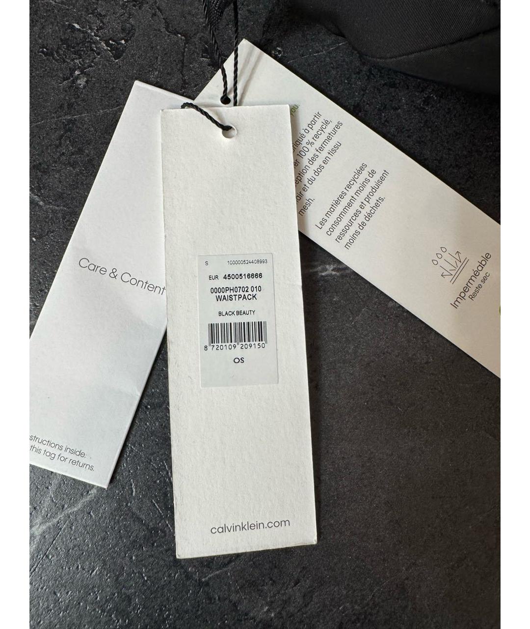 CALVIN KLEIN Черная тканевая поясная сумка, фото 7