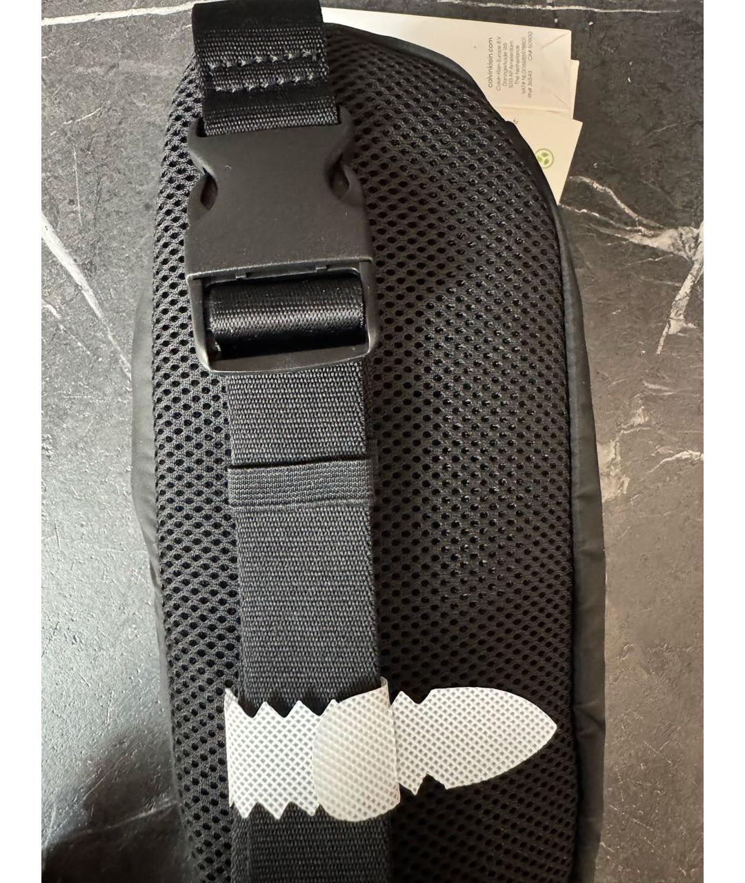 CALVIN KLEIN Черная тканевая поясная сумка, фото 5