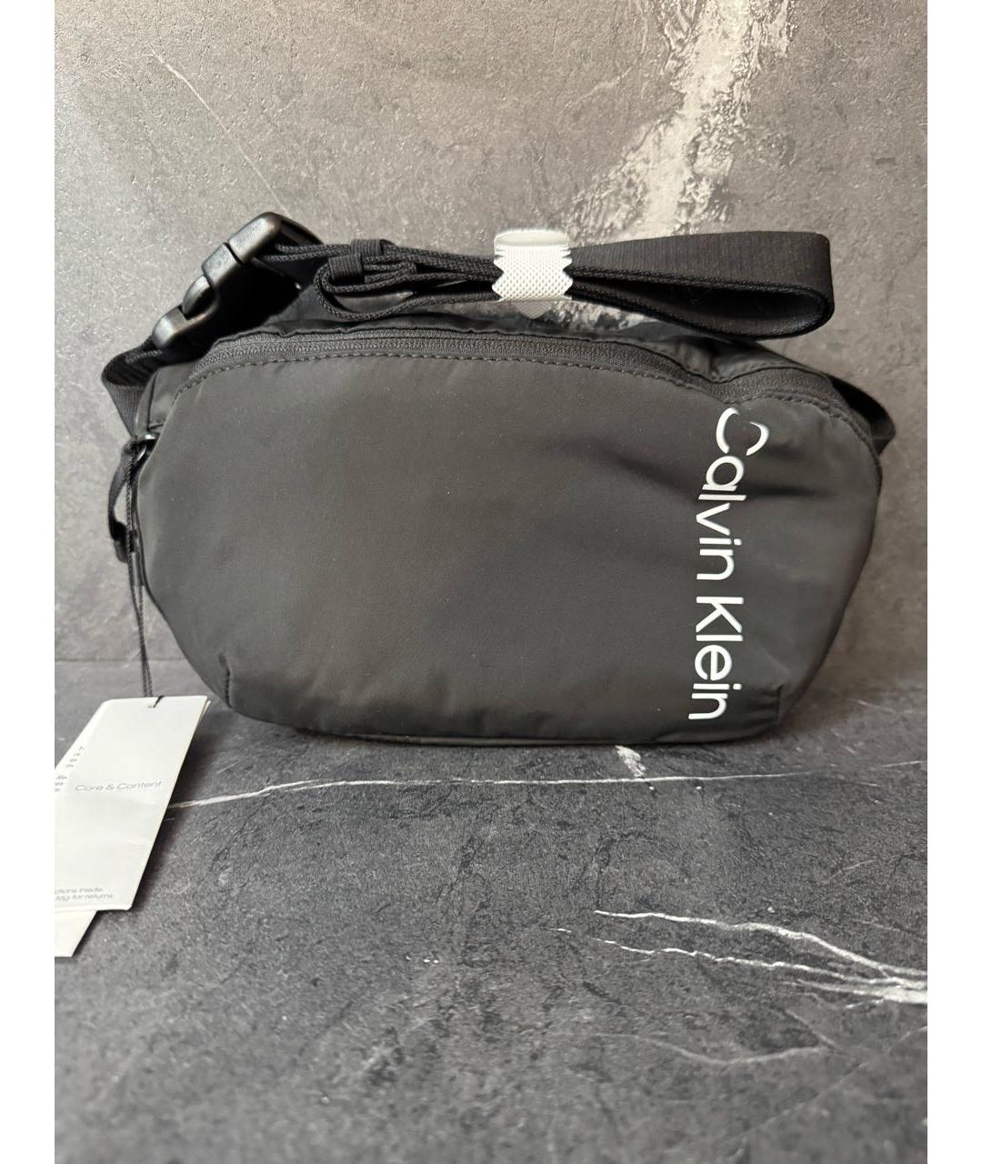 CALVIN KLEIN Черная тканевая поясная сумка, фото 9