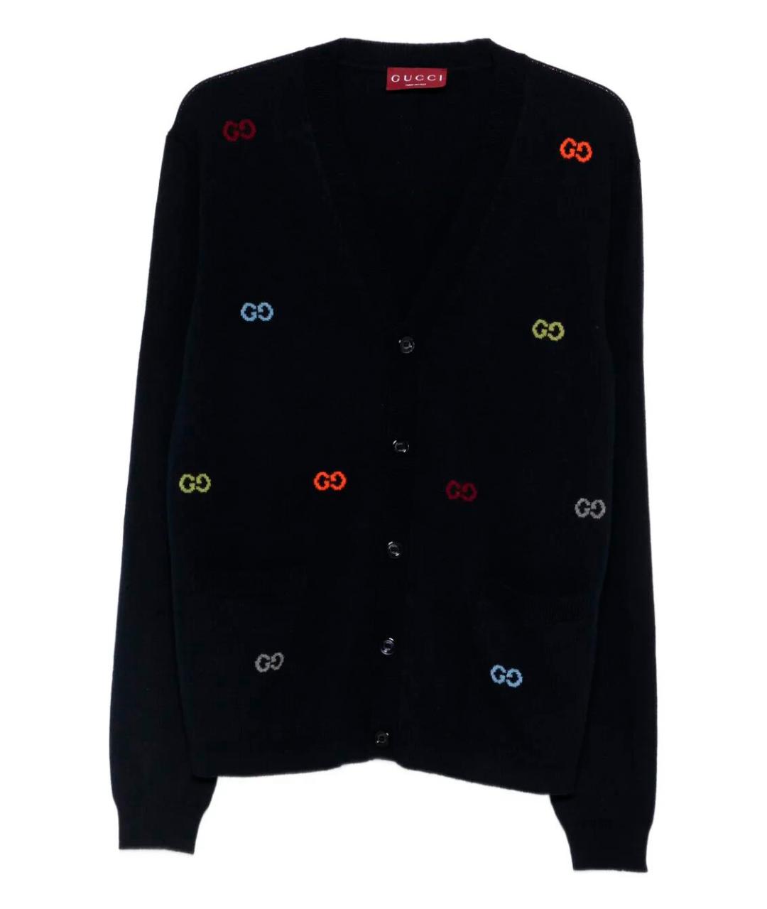 GUCCI Синий кашемировый кардиган, фото 1