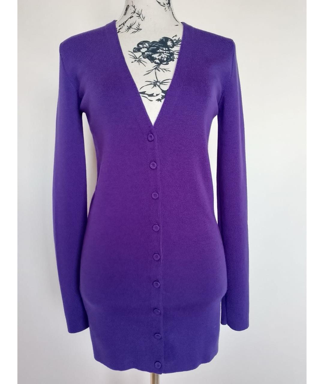 PRADA Фиолетовый шерстяной кардиган, фото 3