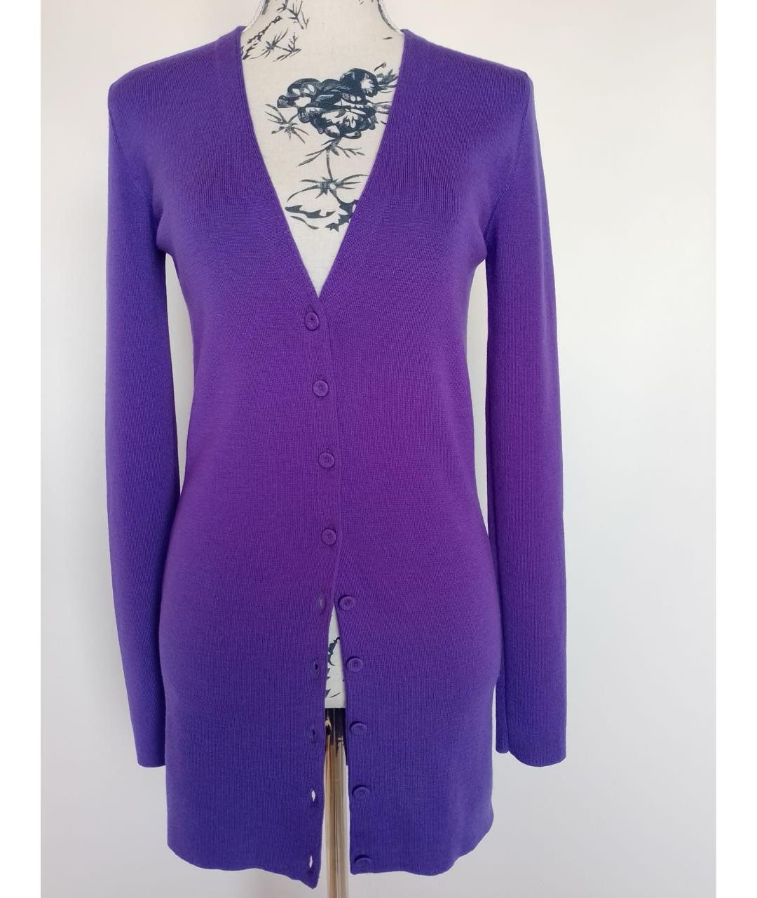 PRADA Фиолетовый шерстяной кардиган, фото 8