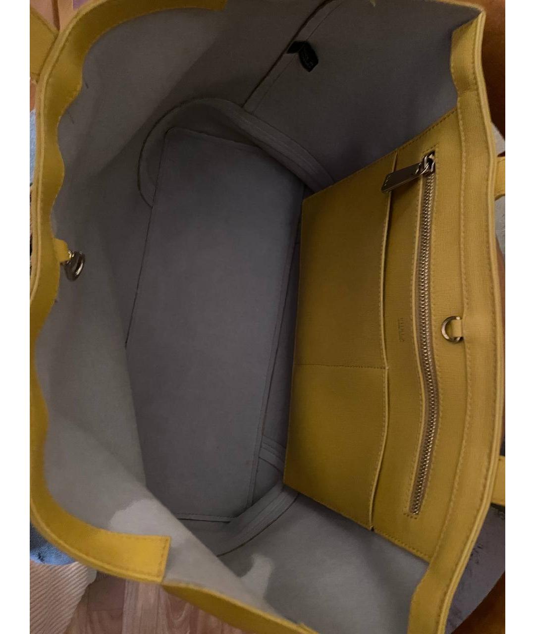 FURLA Желтая кожаная сумка через плечо, фото 2