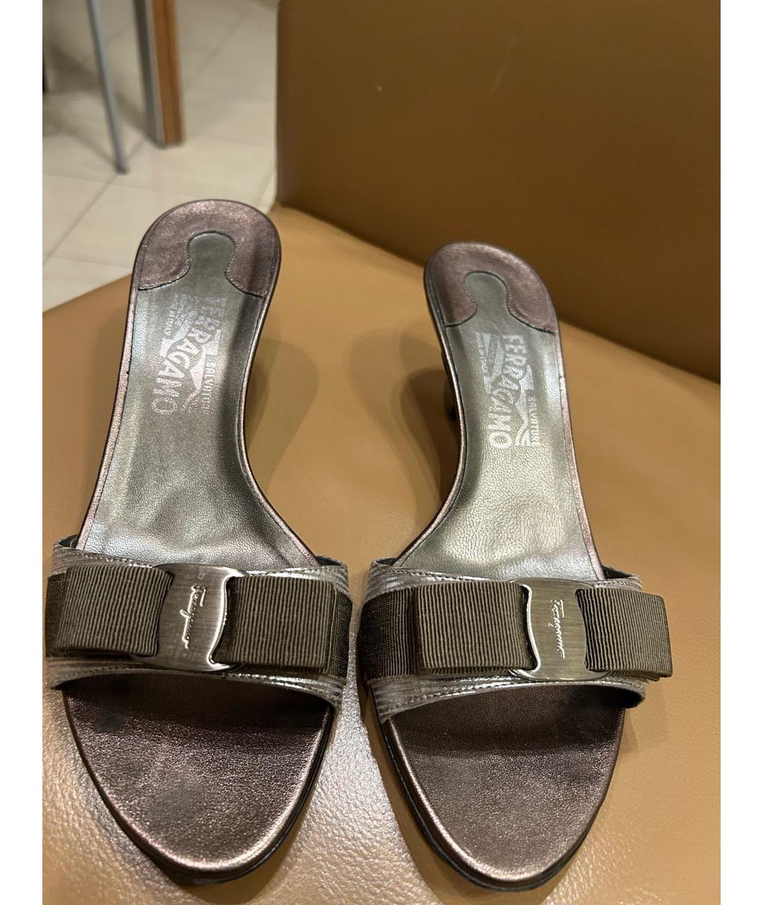 FERRAGAMO Коричневые кожаные босоножки, фото 2