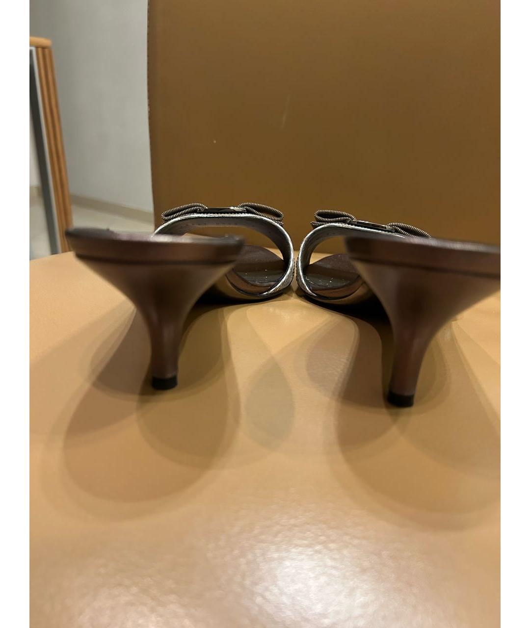 FERRAGAMO Коричневые кожаные босоножки, фото 4