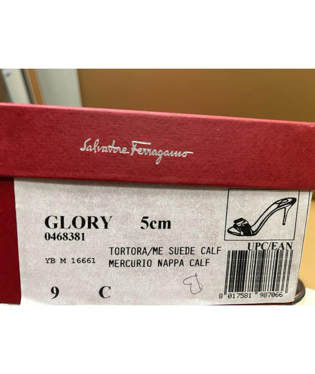 FERRAGAMO Коричневые кожаные босоножки, фото 8