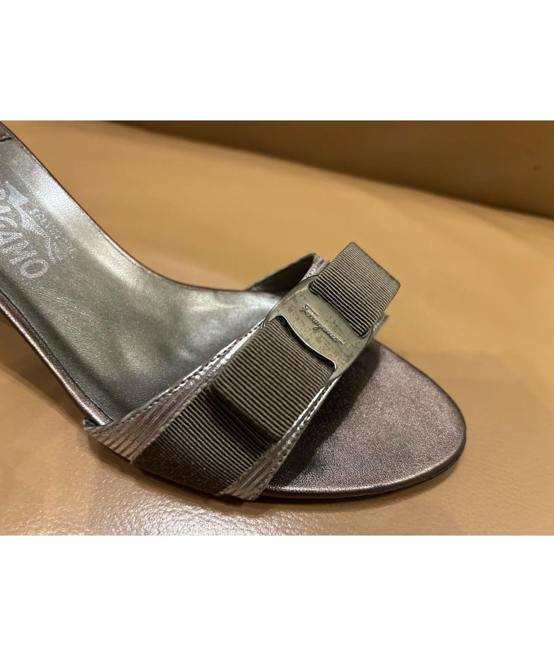 FERRAGAMO Коричневые кожаные босоножки, фото 7