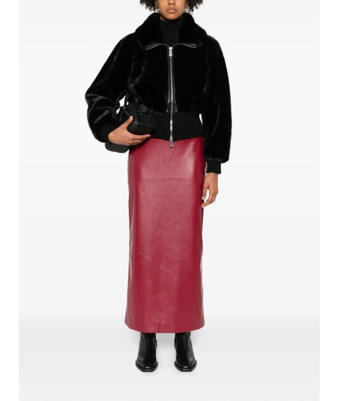 PINKO Черная полиэстеровая шуба, фото 2