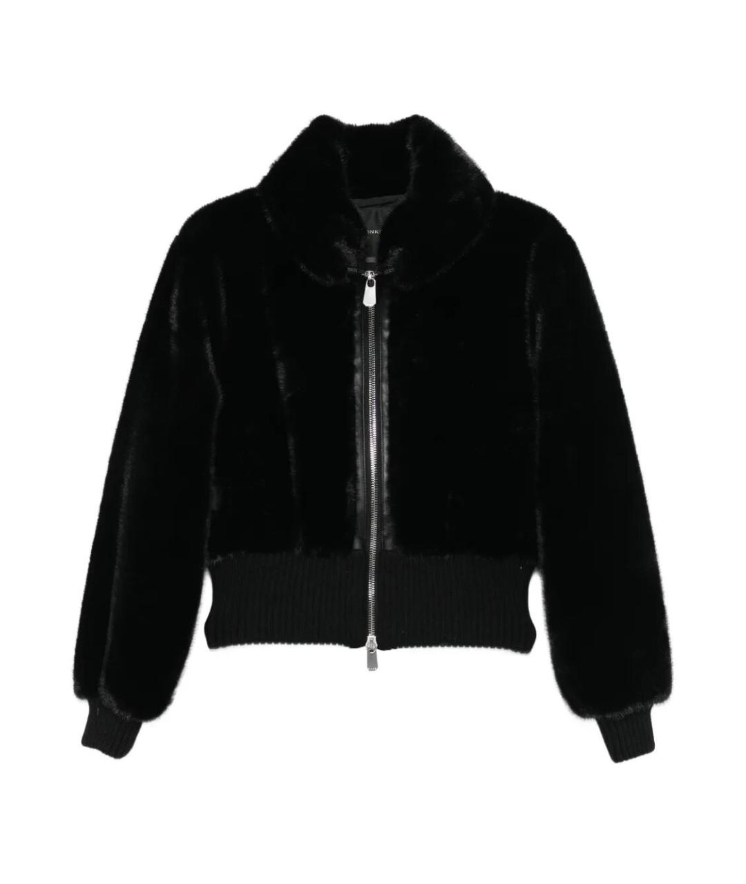 PINKO Черная полиэстеровая шуба, фото 1