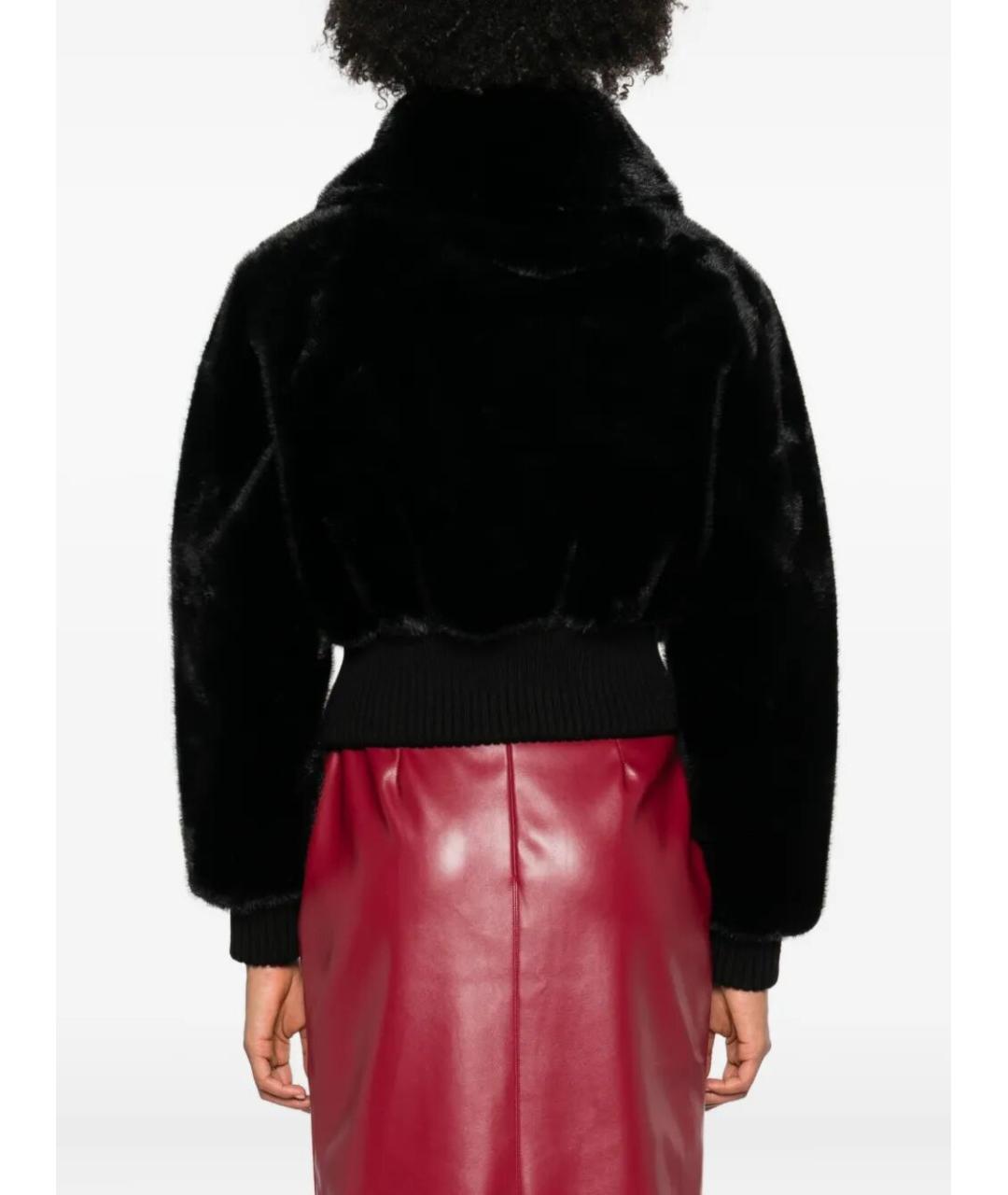 PINKO Черная полиэстеровая шуба, фото 3