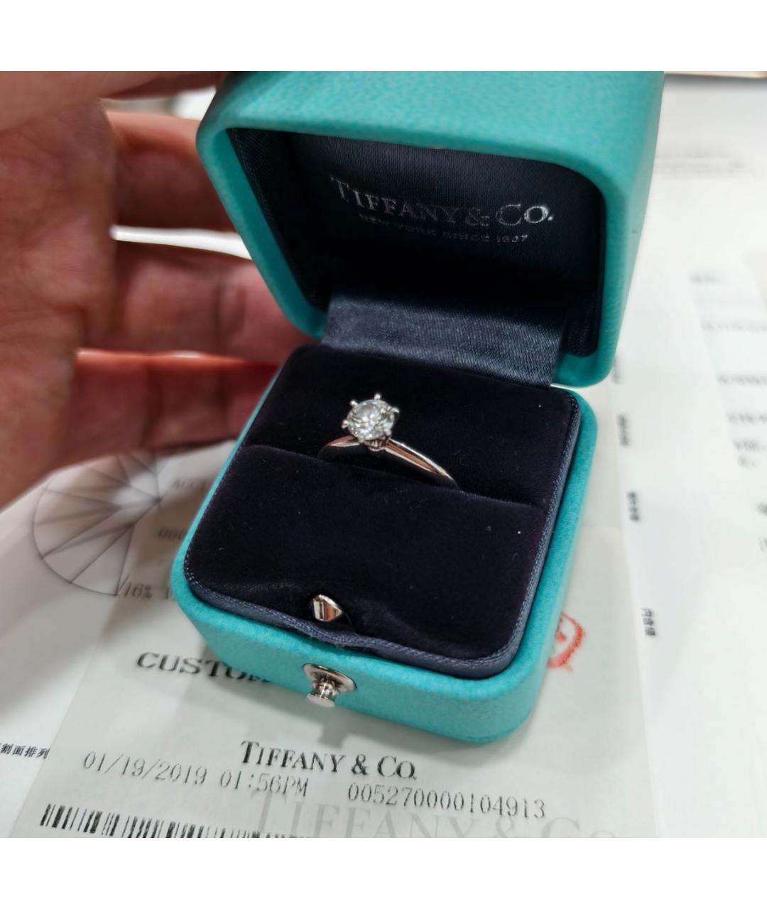 TIFFANY&CO Серебряное платиновое кольцо, фото 3