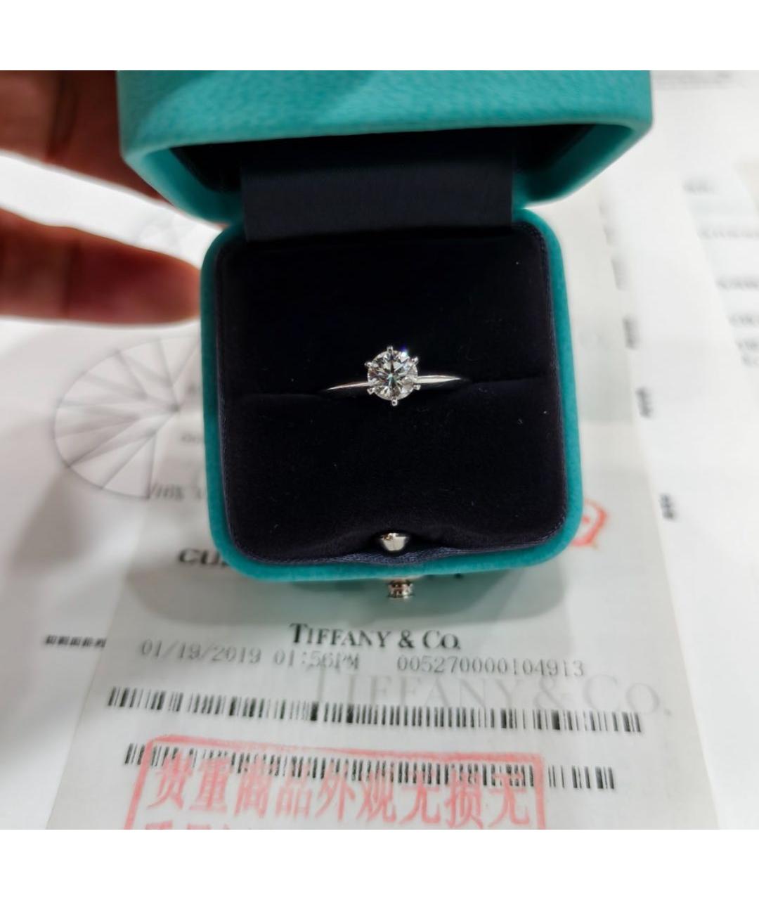 TIFFANY&CO Серебряное платиновое кольцо, фото 7