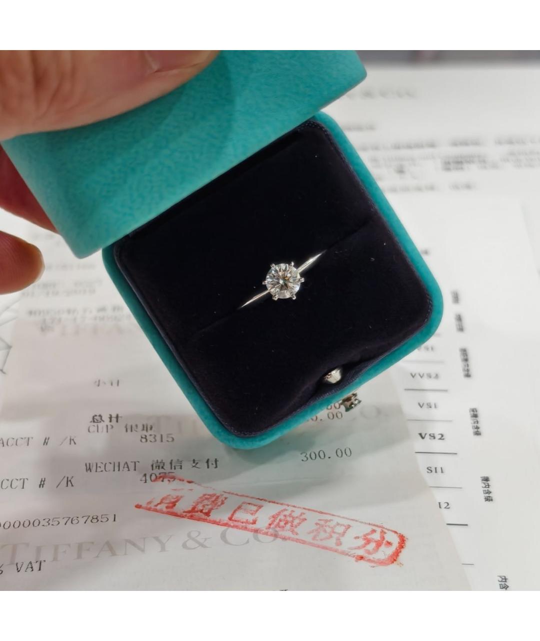 TIFFANY&CO Серебряное платиновое кольцо, фото 2