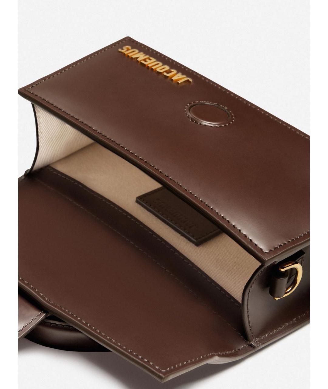 JACQUEMUS Коричневая кожаная сумка через плечо, фото 4