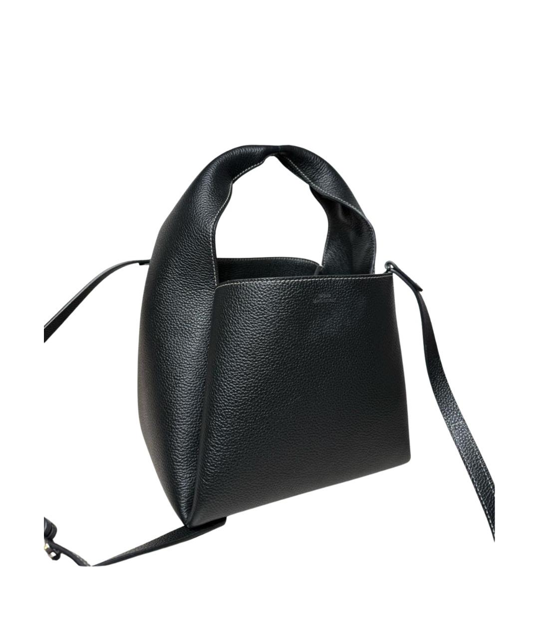 TOTEME Черная кожаная сумка тоут, фото 1