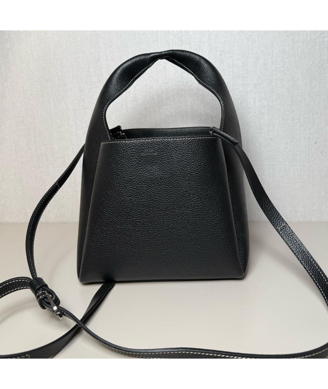 TOTEME Черная кожаная сумка тоут, фото 2